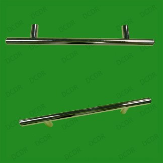 4x 128mm Chrome Effect T Handle Bar Door Drawer Handle Wardrobe Cupboard