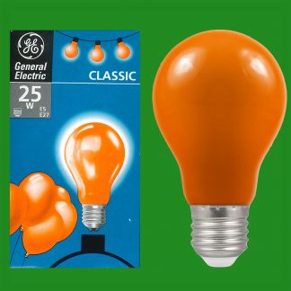 10x 25W GLS Orange Coloured Decorative ES E27 Edison Screw Light Bulb Lamp