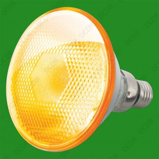 6x 80W PAR38 Yellow Coloured Halogen Flood Reflector ES E27 Light Bulb Lamp
