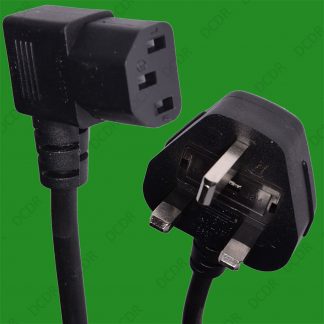 2m Right Angle IEC C13 Kettle Mains Power Lead Wire Cable, PC Computer, Monitor