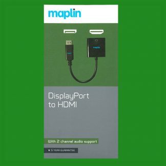 Maplin DisplayPort to HDMI Cable 1080p HD Resolution for PC, Laptops, TV/Monitor