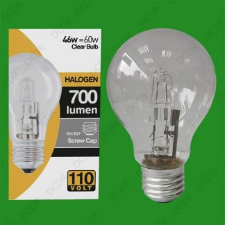 12x 110V 46W=60W Halogen GLS E27 Clear Construction Site Festoon Light Bulb Lamp