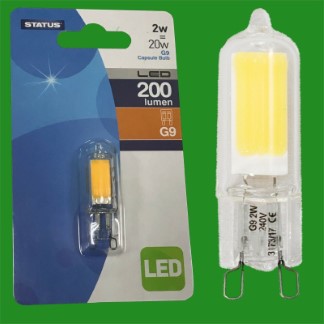 2x 2W G9 Capsule LED 200 lumen, Instant On Light Bulb Halogen Replacement 2700K