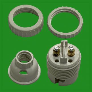 4x White PBT Bayonet Socket BC B22 M10 Entry Light Bulb Holder Shade Collar