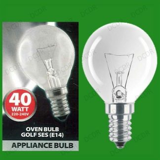 4x 40W Oven, Cooker, Golf SES Light Bulbs, E14, 300 Degree Heat Resistant Lamps