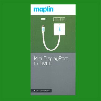 Maplin Mini DisplayPort to DVI-D Cable 1080p HD Resolution for Apple Mac/Monitor