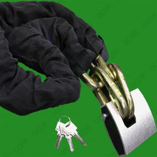 1m x 8mm Covered Hardened Square Steel Chain & 75mm Anti Theft Security Padlock