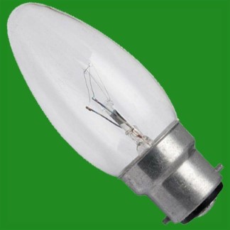 8x 60W Clear Candle Dimmable Filament Light Bulbs, B22, BC, Bayonet Cap Lamps