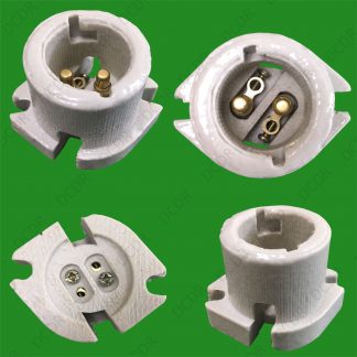 6x Bayonet B22 Glazed Ceramic Lamp Holder BC Porcelain Socket Side Fitting