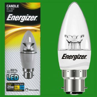 6x 4.5W (=25W) LED Candle Clear Dimmable BC B22 Bayonet Cap Light Bulb Lamp