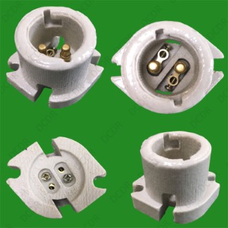 12x Bayonet B22 Glazed Ceramic Lamp Holder BC Porcelain Socket Side Fitting