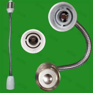 E27 to E14 300mm Flexible Lamp Holder Converter Adaptor Light Bulb Socket