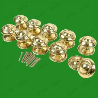 2x 50mm Georgian Solid Brass Cabinet, Cupboard, Drawer Furniture Door Knobs