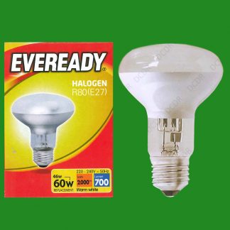 8x 46W (=60W) Halogen R80 Dimmable Pearl Reflector Spot Light Lamp ES E27 Bulb