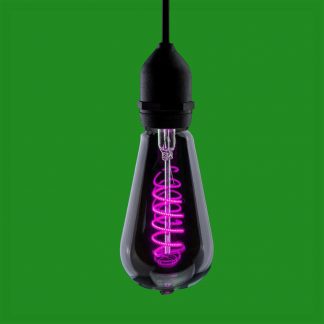 Funky Filaments 4W LED Coloured Magenta Light Bulb ST64 110-240V ES 25,000h Life