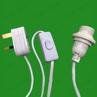 E14 SES UK Plug Light Bulb Holder Inline Switch Selenite Desk Table Salt Lamps
