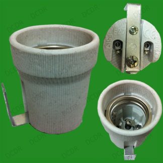 4x Ceramic High Temp. Socket Bulb Holders & Mounting Bracket Edison Screw E27 ES