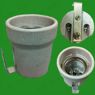 50x Ceramic High Temp Socket Bulb Holders & Mounting Bracket Edison Screw E27 ES