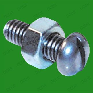 10x 2BA 1/2" Slotted Round Head Steel Machine Screws, Nut & Bolt Set Zinc Plated