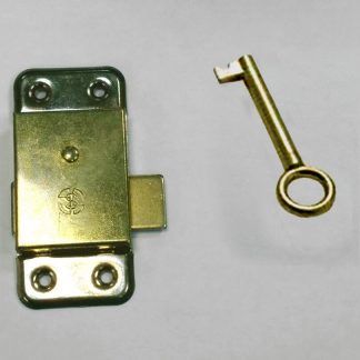 3" 75mm 3 Inch Brass Door Lock & Key For Wardrobes, Cupboards Cabinets Drawers