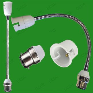 370mm Bayonet, BC, B22 Flexible Lamp Holder, Orientational Light Bulb Extension