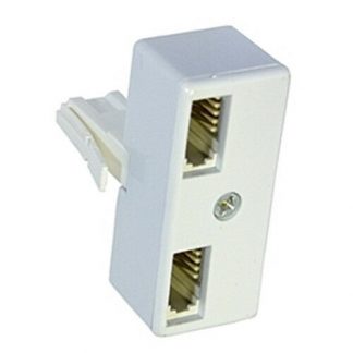 Twin BT Socket Doubler, Telephone Line Splitter, Dual 2 Way, UK Plug