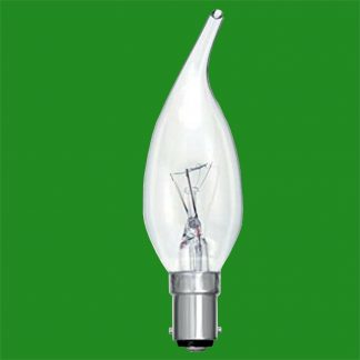 Bell 40W Clear Bent Tip Candle Light Bulb SBC B15 Small Bayonet Cap Lamp