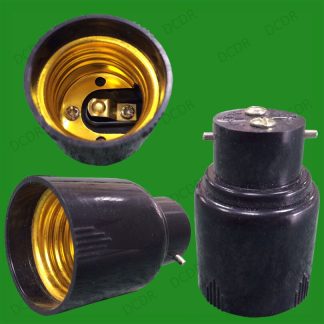 30x Black Bayonet BC B22 To Edison Screw ES E27 Light Bulb Adaptor Lamp Holder