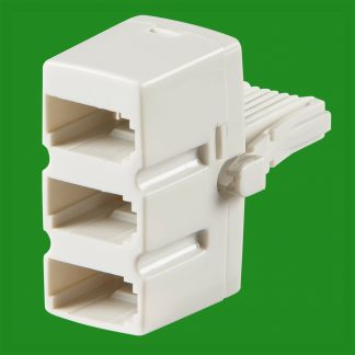 1x Triple BT Socket, Telephone Line Splitter, 3 Way, Adaptor Connection