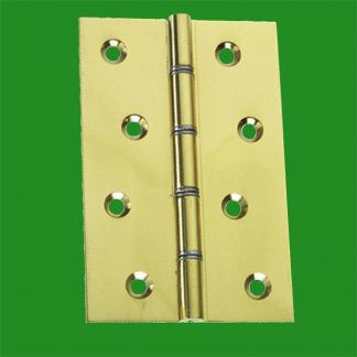 2x (qty=2) 4 Inch  Brass Door Hinges 103mm x 68mm x 2.5mm