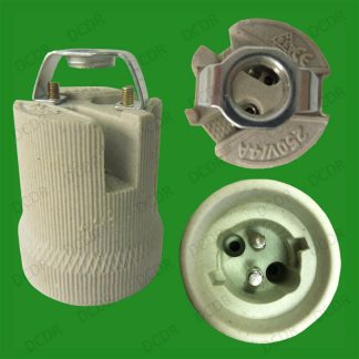 20x Bayonet Cap B22 BC Ceramic Socket Light Bulb M10 Bracket Lamp Holder