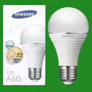1x 6.7W (=40W) Samsung Dimmable LED Ultra Low Energy GLS Light Bulbs ES E27 Lamp
