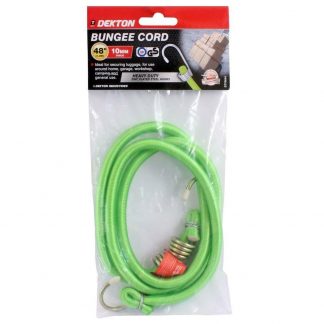 1.2m Green Bungee Cord 10mm Thick Zinc Plated Hooks, For Boxes, Luggage & Cars