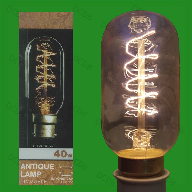 DECROTIVE STATUS ANTIQUE SPIRAL TUBE BC//B22 LIGHT BULB VINTAGE STYLE DIMMABLE