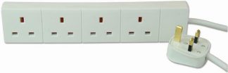 1x 4 Way 0.5 Metre UK Mains Extension Socket 13a Fused Lead Cable Wire Plug