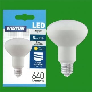 6x 8W = 100W STATUS Energy Saving LED E27 R80 Reflector Light Bulb Lamps