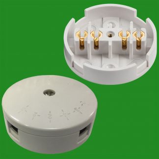 5A Junction Box 4 Terminals White Electrical Connection Fitting Selective Entry