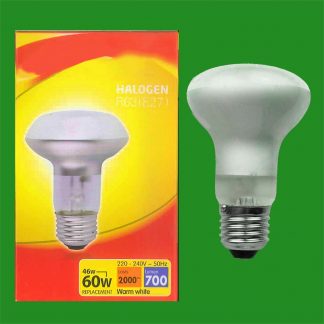 12x 46W (=60W) Halogen R63 Dimmable Pearl Reflector Spot Light Lamp ES E27 Bulb