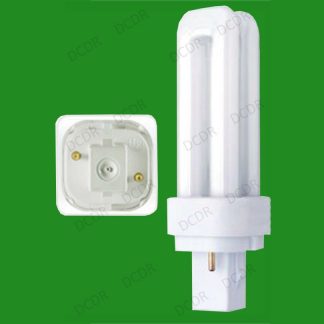 2x 10W G24d-1, 2 pin, Low Energy CFL BLD Double Turn Light Bulb Cool White Lamp