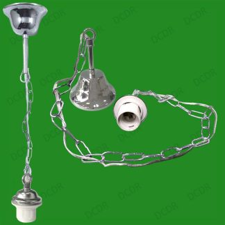 10x Metal Ceiling Rose & Chain Pendant Chandelier Lamp Holder E27 Light Fitting