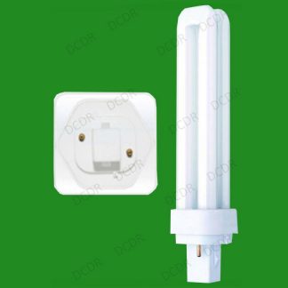 10x 18W G24d-2, 2 pin, Low Energy CFL BLD Double Turn Light Bulb Cool White Lamp