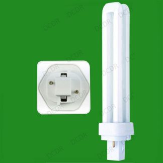 6x 26W G24d-3, 2 pin, Low Energy CFL BLD Double Turn Light Bulb Cool White Lamp