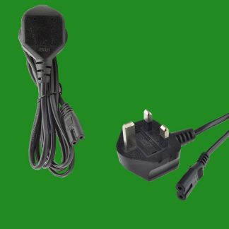 Maplin 2m Black Power Lead / Mains Cable Figure of 8 IEC C7 Connector 3 Pin Plug