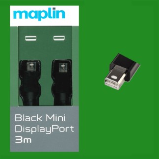 Mini DisplayPort 3m 1080p 4K Digital Video HD for PCs, TVs and Monitors Maplin