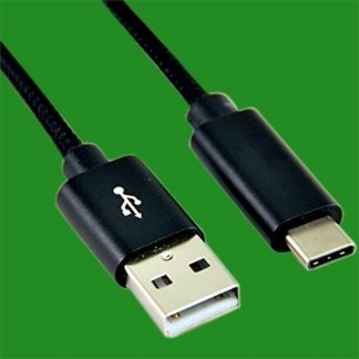 1m Black Long USB-A to USB-C Data Sync Charger Cable Lead Wire Android Samsung