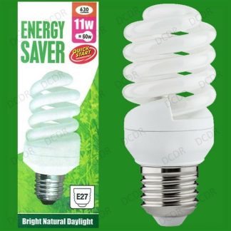 11W (=60W) Daylight Quick Start Low Energy CFL SAD 5600K White Light Bulb ES E27