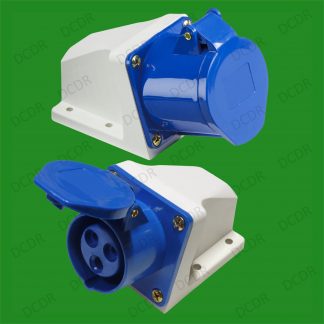 Outdoor Blue 16A 240V 3 Pin Industrial Caravan Socket IEC60309 CEE Commando IP44