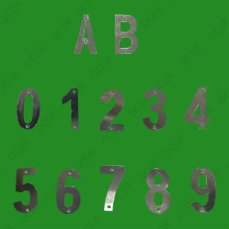 2x 3" Chrome Plated Metal House Door Gate Flat Apartment Numbers, 0 - 9, A - B