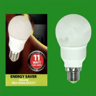 2x 11W (=60W) Low Energy Silicone Mini Globe ES E27 Warm White Light Bulb Lamp