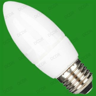 6x 7W (=40w) Low Energy Power CFL Candle Light Bulbs ES, E27, Edison Screw Lamps